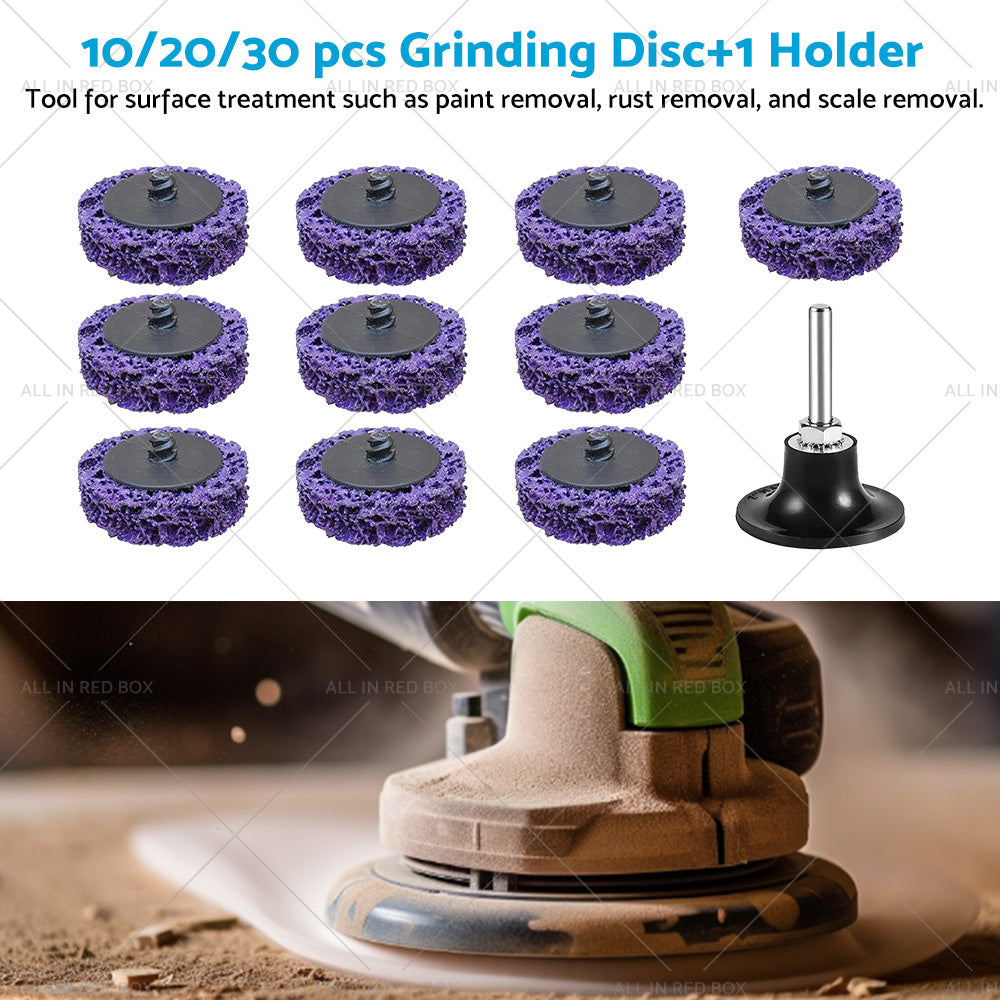 10/20/30x 50mm Poly Strip Disc Wheel Suitable For Angle Grinder Paint & Rust Removal