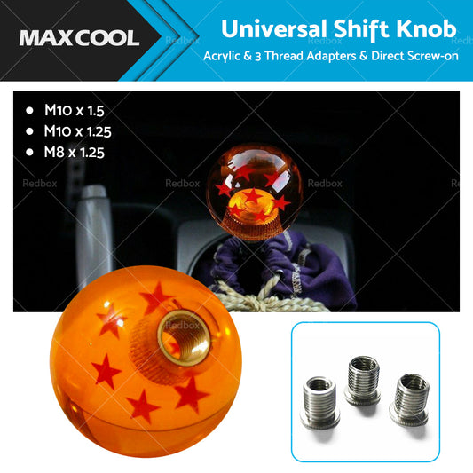 Dragon Ball Z Gear Shift Knob 7 Star With Thread Adapters to Suit Most Models