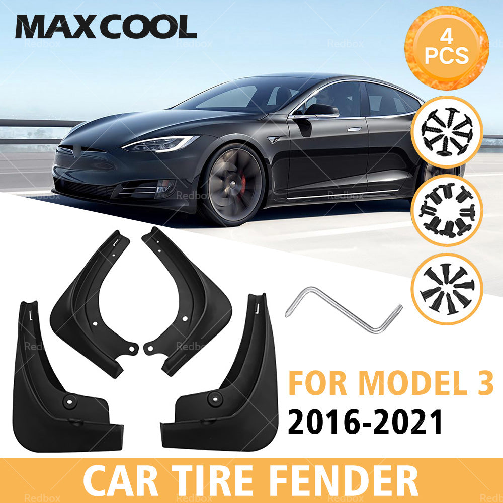 4X Front Rear Car Mud Flaps Splash Mudguards Fit for Tesla Model 3 2016-2021