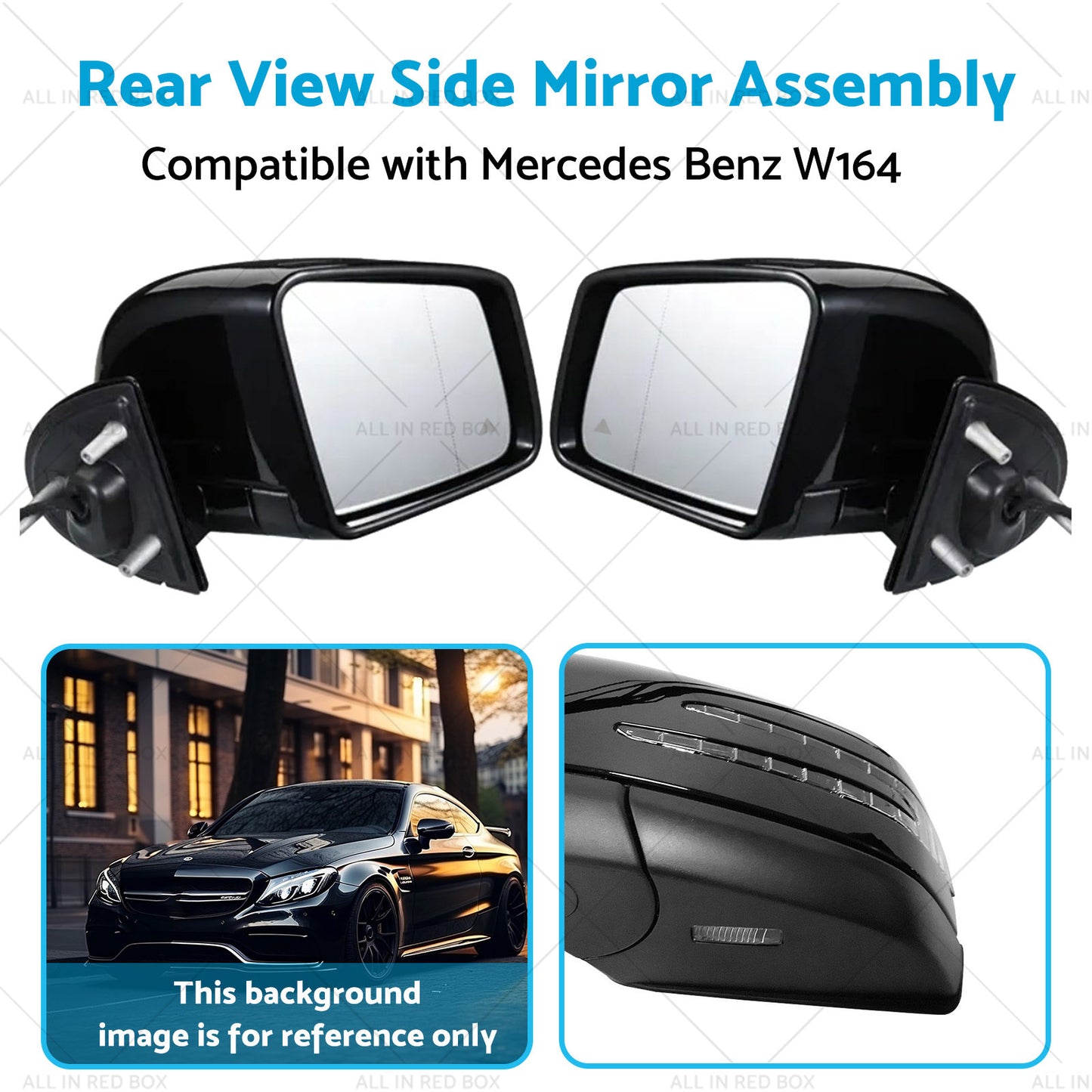 View Side Mirror Assembly Rear Suitable for 05-11 Mercedes Benz W164 X164 ML GL