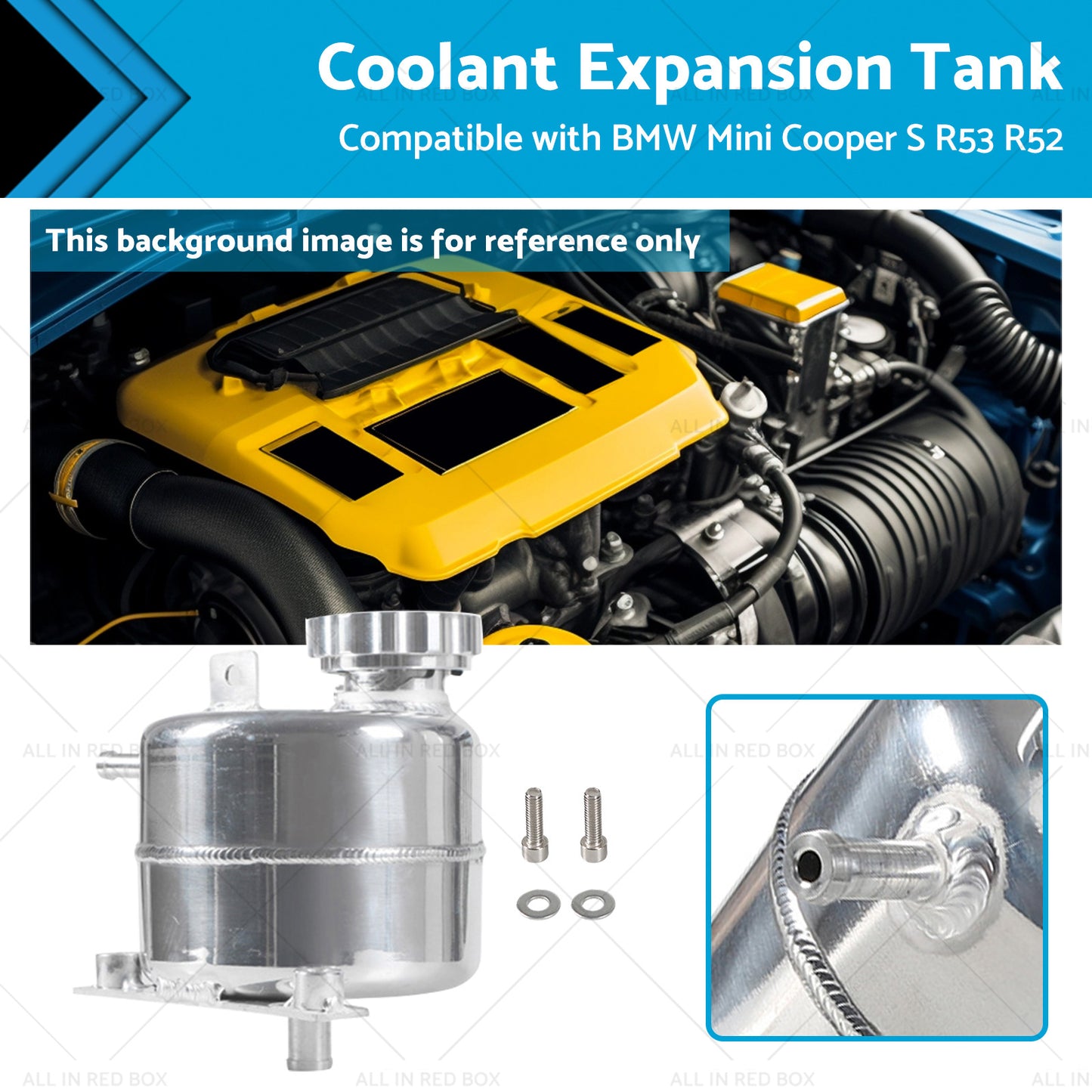 Coolant Expansion Tank Suitable For BMW Mini Cooper S R53 2002-2006 Silver