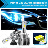 {{ Pair of D2S LED Headlight Bulbs HID Conversion Kit 6000K White Plug  and  Play 90W }} - Buy Car Parts Online at {{ Kaka Auto Parts }}.