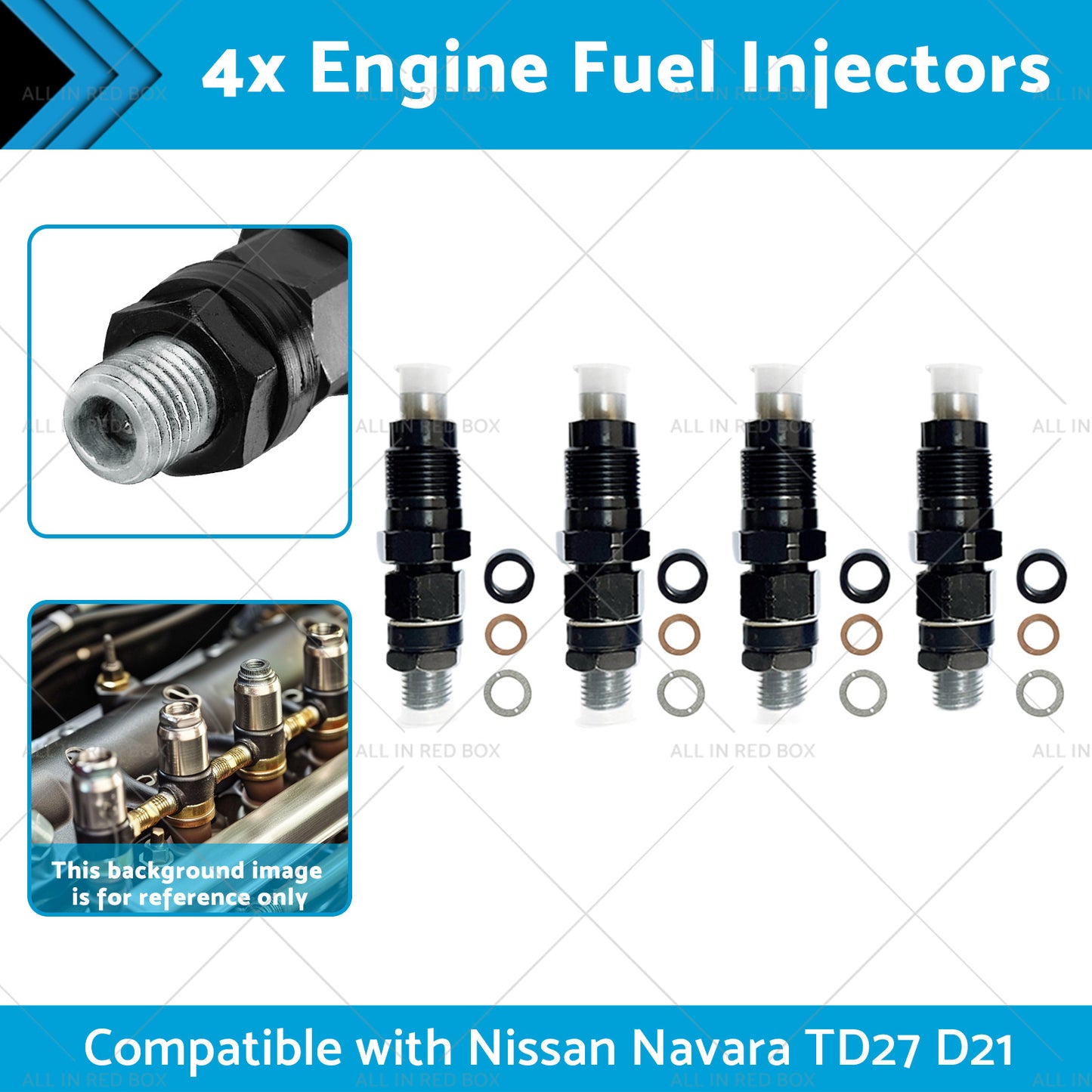 4x Engine Fuel Injectors Suitable for Nissan Navara TD27 D21 2. 7L 16600-43G23