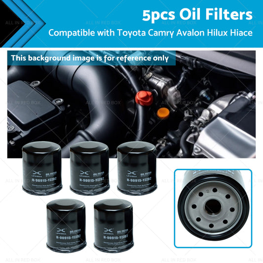 5x Oil Filter Suitable for Toyota Camry Avalon Hilux Hiace 90915-YZZD2 1KDFTV