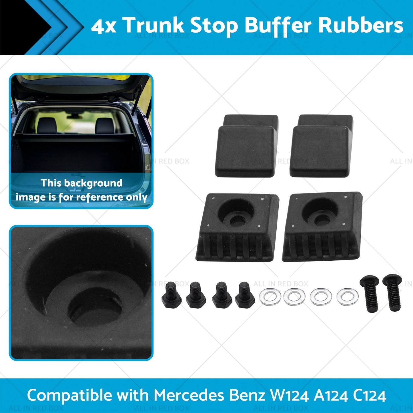 4x Trunk Stop Buffer Rubbers Suitablefor Mercedes Benz W124 A124 C124 1247580044