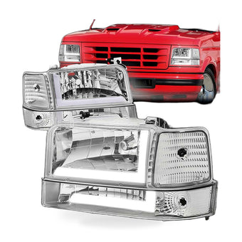compare product LED Daytime Running Light Headlight Suitable for Ford F150 F250 F350 1992-1996