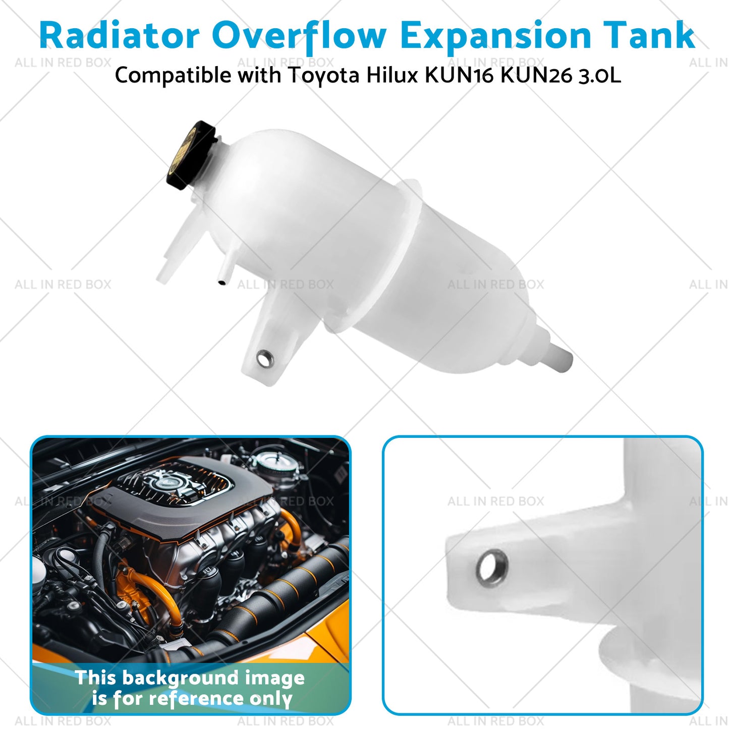 Radiator Overflow Expansion Tank Suitable for 3. 0L Toyota Hilux KUN16 KUN26 1KD