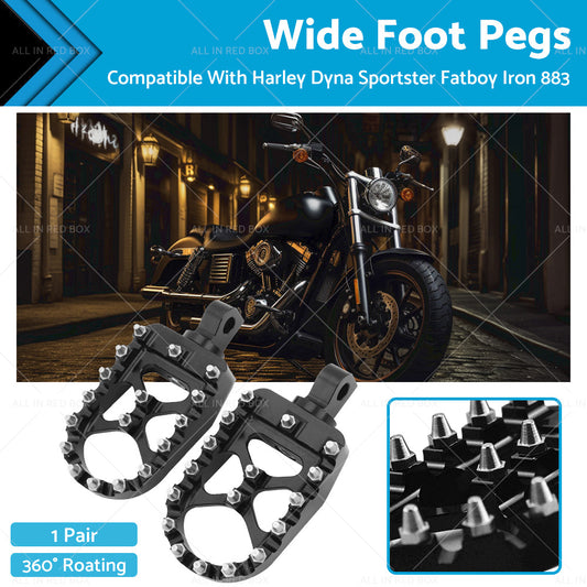 Wide Foot Pegs 360¡ã Roating Suitable For harley Dyna Sportster Fatboy