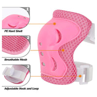 Kids Cycling Roller Ski Skate Skating KNEE ELBOW WRIST Safety Gear Pads