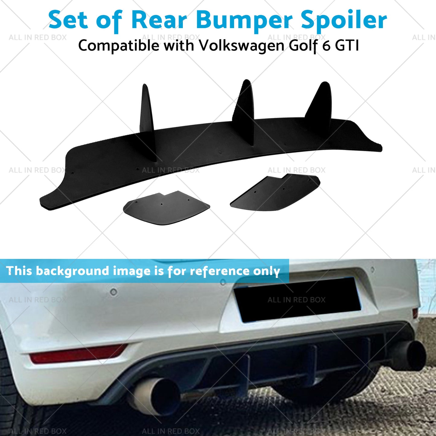 Rear Bumper Lip Diffuser Spoiler Suitable For VW Golf 6 MK6 GTI 2010-2014