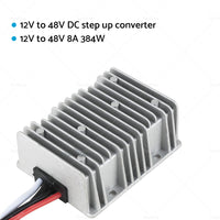 Waterproof DC 12V to DC 48V 8A Step-Up Booster Power Converter Regulator