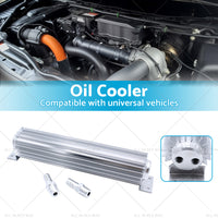 Universal 12'' Aluminum Dual Pass Finned Transmission Oil Cooler W Fittings SL