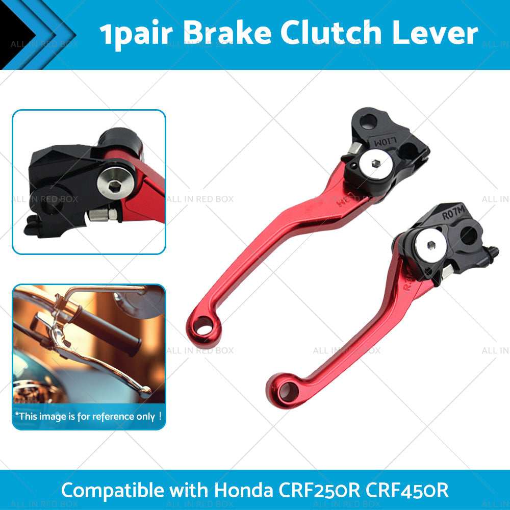 Pair Pivot Brake Clutch Lever Red Suitable For Honda CRF250R CRF450R 2007-2012