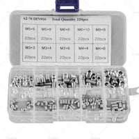 220Pcs Stainless Steel Allen Head Socket Set Grub Screws Assortment Kit