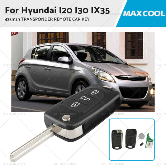 For Hyundai I20 I30 IX35 Remote Flip Key Complete with Transponder 434mhz - ID46