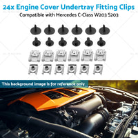 24x Engine Cover Undertray Fitting Clips Suitable for Mercedes C-Class W203 S203