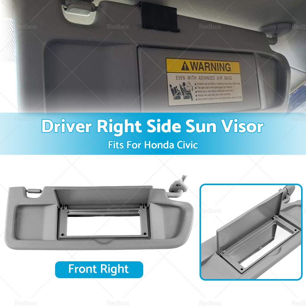 RH Right Hand Driver Side Sun Visor  D. Grey  For Honda Civic FD 2006~2012 Sedan