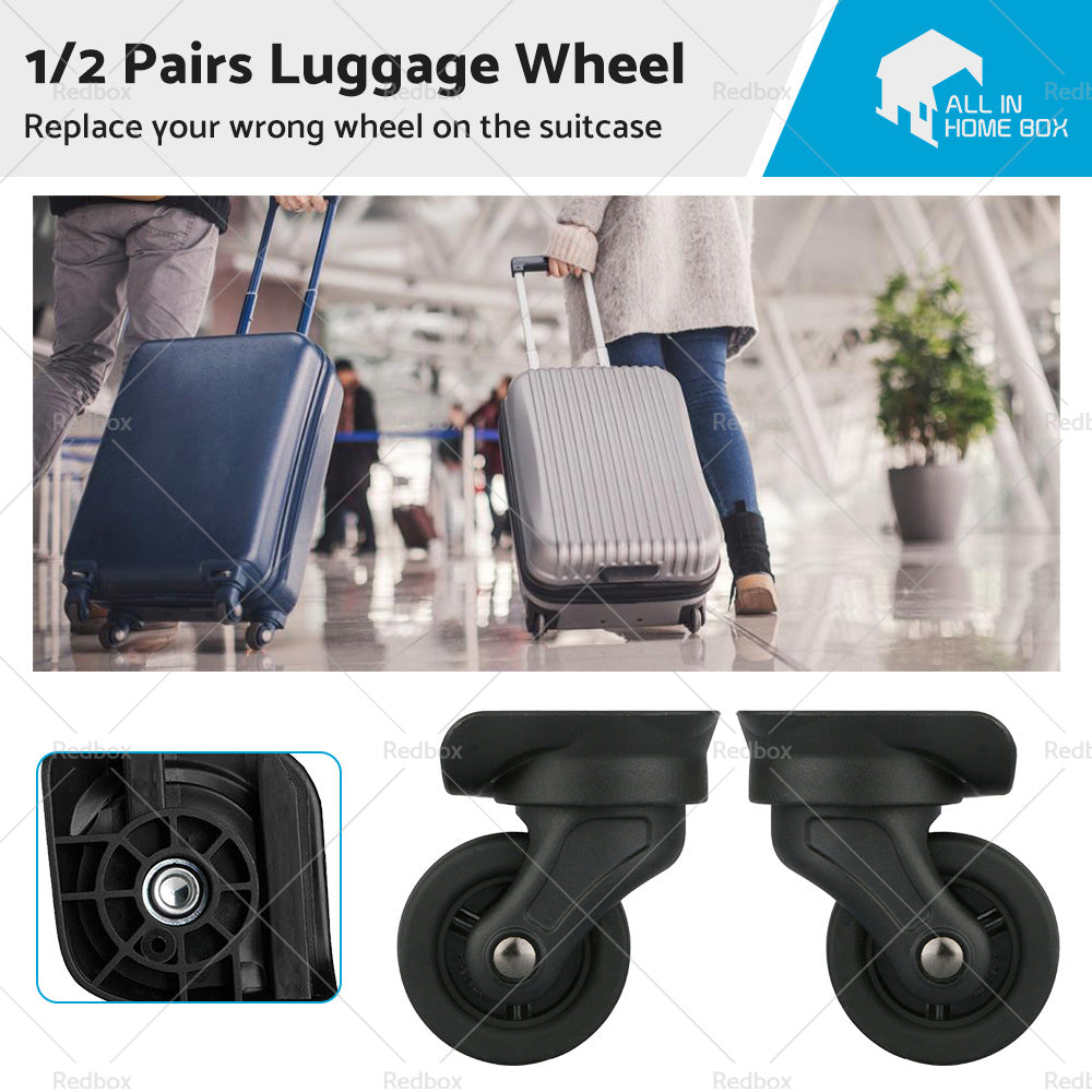 1/2 Pair Replacement Luggage Suitcase Spare Swivel Wheel 360° Spinner W193 Black