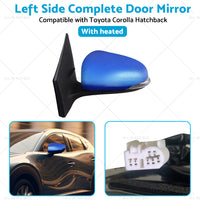 Door Mirror Suitable for Toyota Corolla ZRE182 2012-2018 Hatch Left Blue Heated