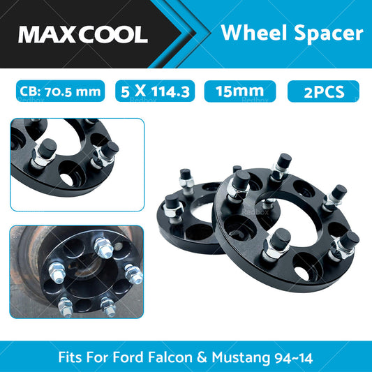 15mm Bolt-on Wheel Spacers 5 X 114.3 70.5mm Fit For Ford Falcon  and  Mustang 94-14