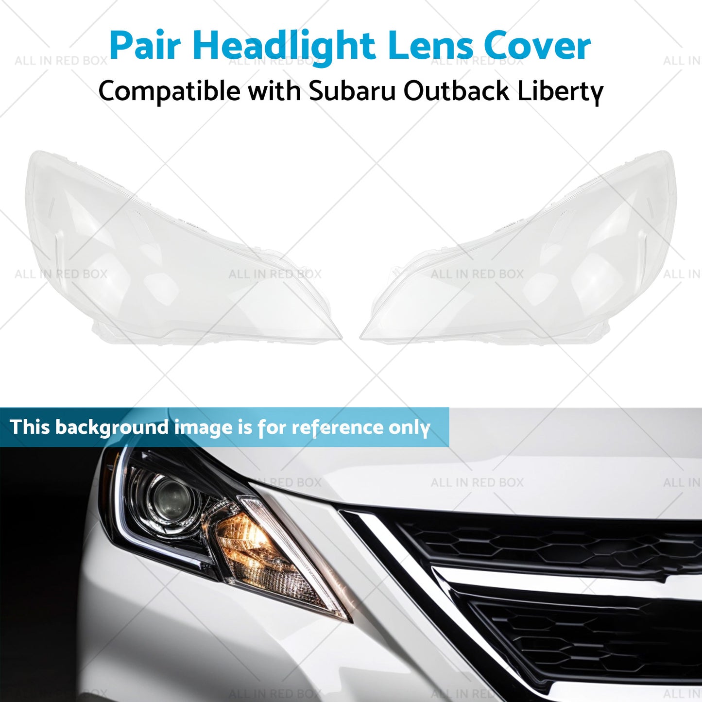 2x Headlight Lens Cover Replacement Suitable for Subaru Outback Liberty 10-14