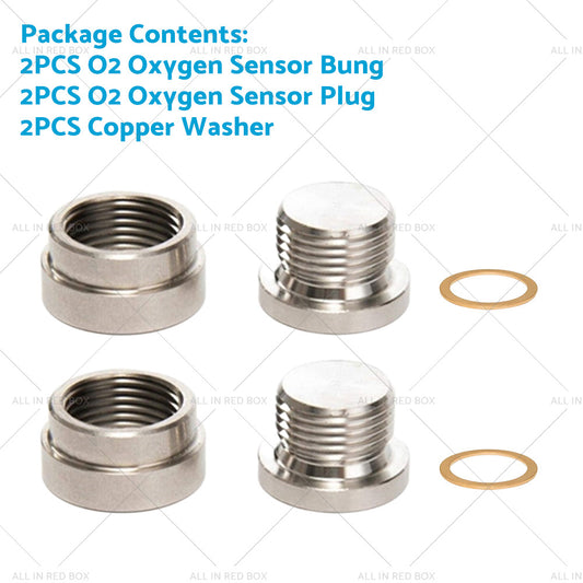 2 SETS O2 Oxygen Sensor Bung Weld On w or Plug  and  Washer M18x1. 5mm