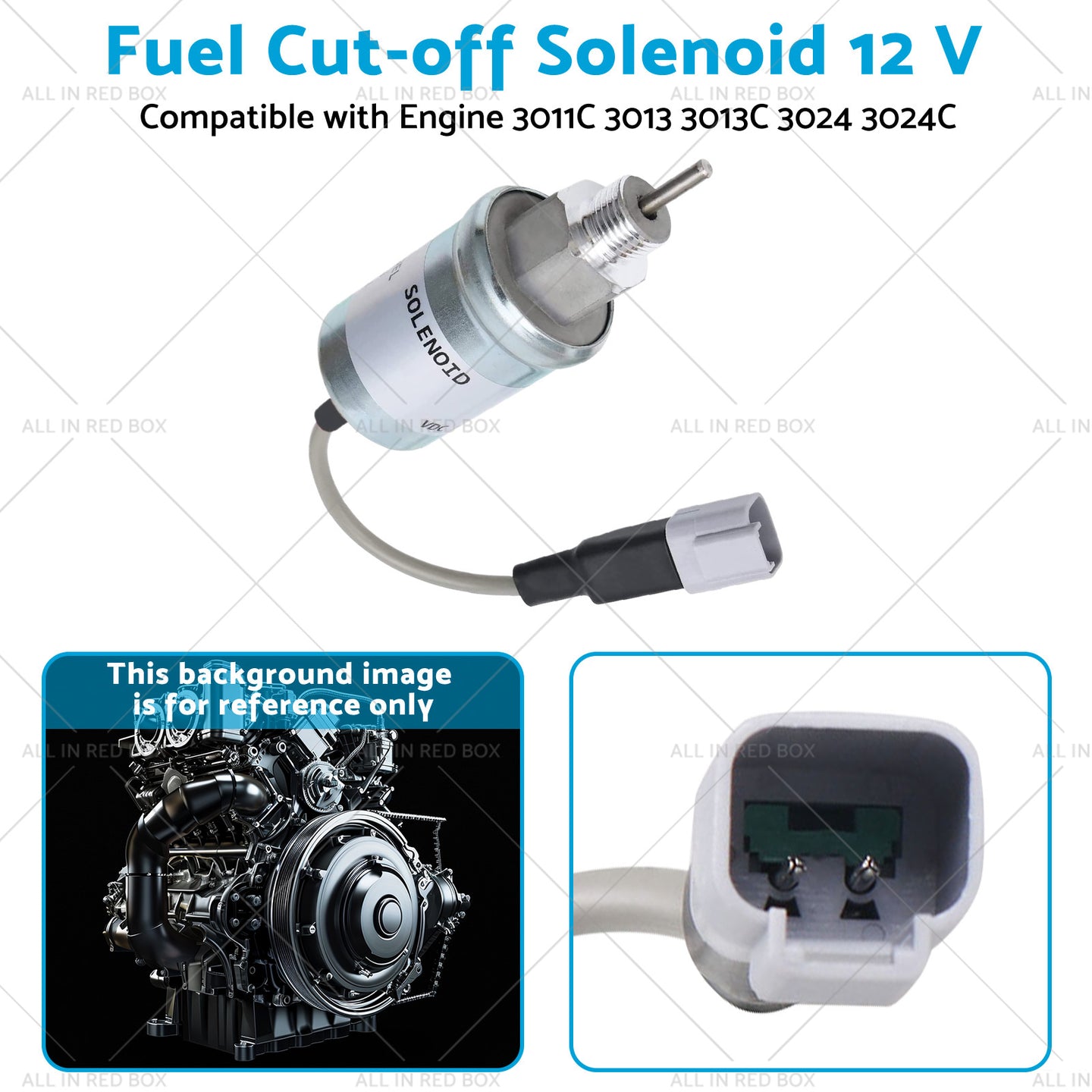 {{ Fuel Cut-off Solenoid 12 V Suitable for Engine 3024 3024C 3011C 3013 3013C }} - Buy Car Parts Online at {{ Kaka Auto Parts }}.