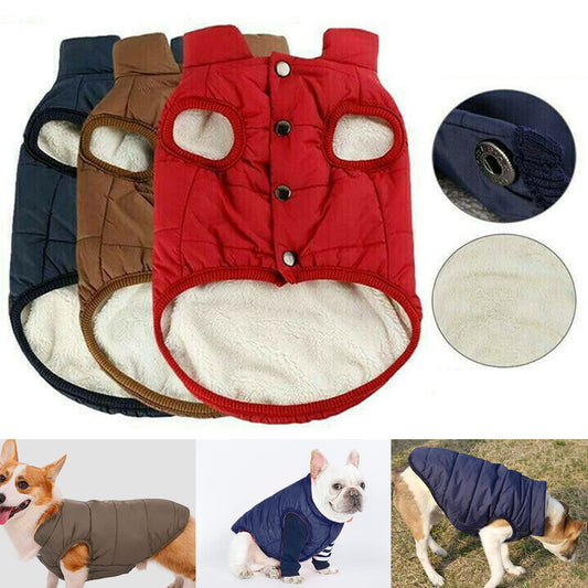 Pet Dog Warm Windproof Coat Fleece Jacket Jumper Sweater Winter Puppy Clothes AU