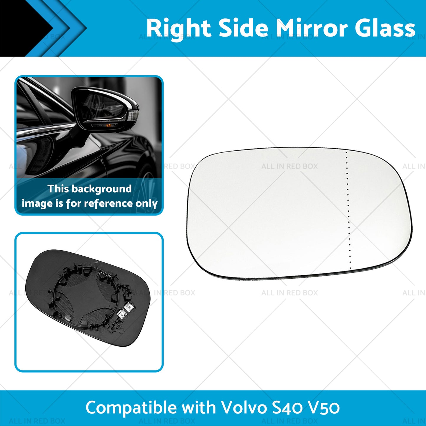 Right Side Mirror Glass Suitablefor Volvo S40 M V50 T5 04-12 Large Blinker Type?