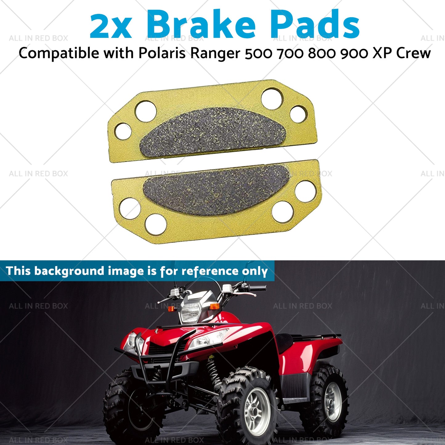 2x Brake Pads Suitable for 2203147 05-15 Polaris Ranger 500 700 800 900 XP Crew