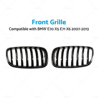 Front Bumper Kidney Grill Grille Gloss Suitable For BMW E70 X5 E71 X6 2007-2013