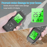 2-Pin Digital LCD Moisture Meter Damp Detector Wood Humidity CaravanTester Tool