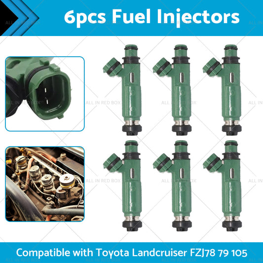 6PCS Fuel injector Suitable for Toyota Land cruiser FZJ78 79 80 105 4. 5L 1FZ-FE