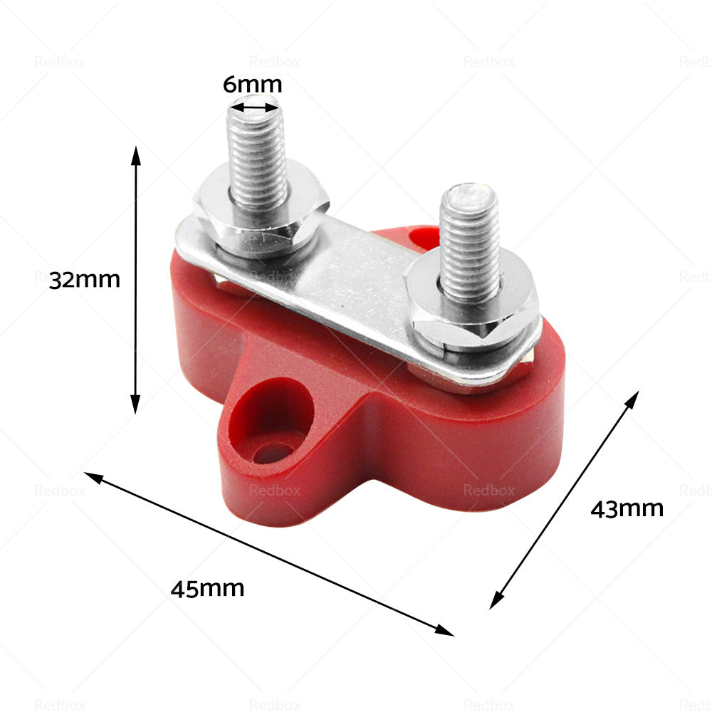 Bus Bar Power Terminal Blocks M6 Negative  M8 Positive Power Distribution Studs