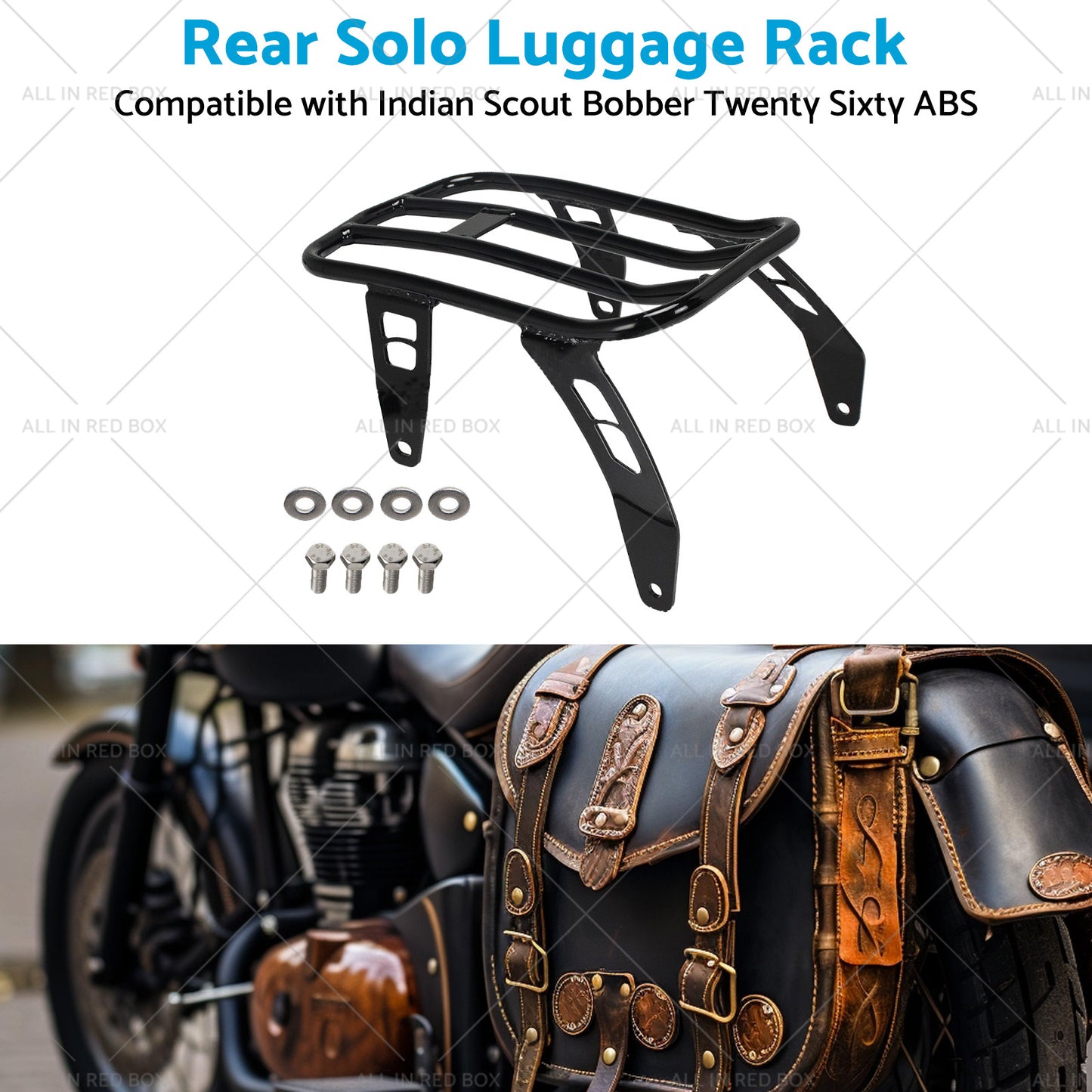 Motorcycle Rear Solo Luggage Rack Suitable For Indian Scout Bobber Twenty Sixty