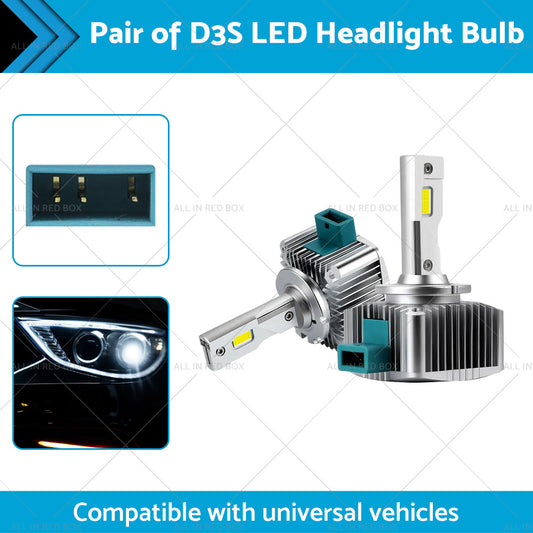 Pair of D3S LED Headlight Bulbs Conversion Kit Replace HID Xenon Lamps 90W 2pcs