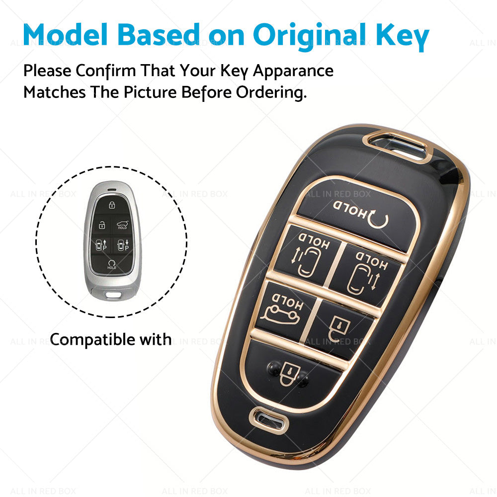 6Button TPU Car Remote Key Fob Cover Suitable ForHyundai Sonata Tucson Santa Fe