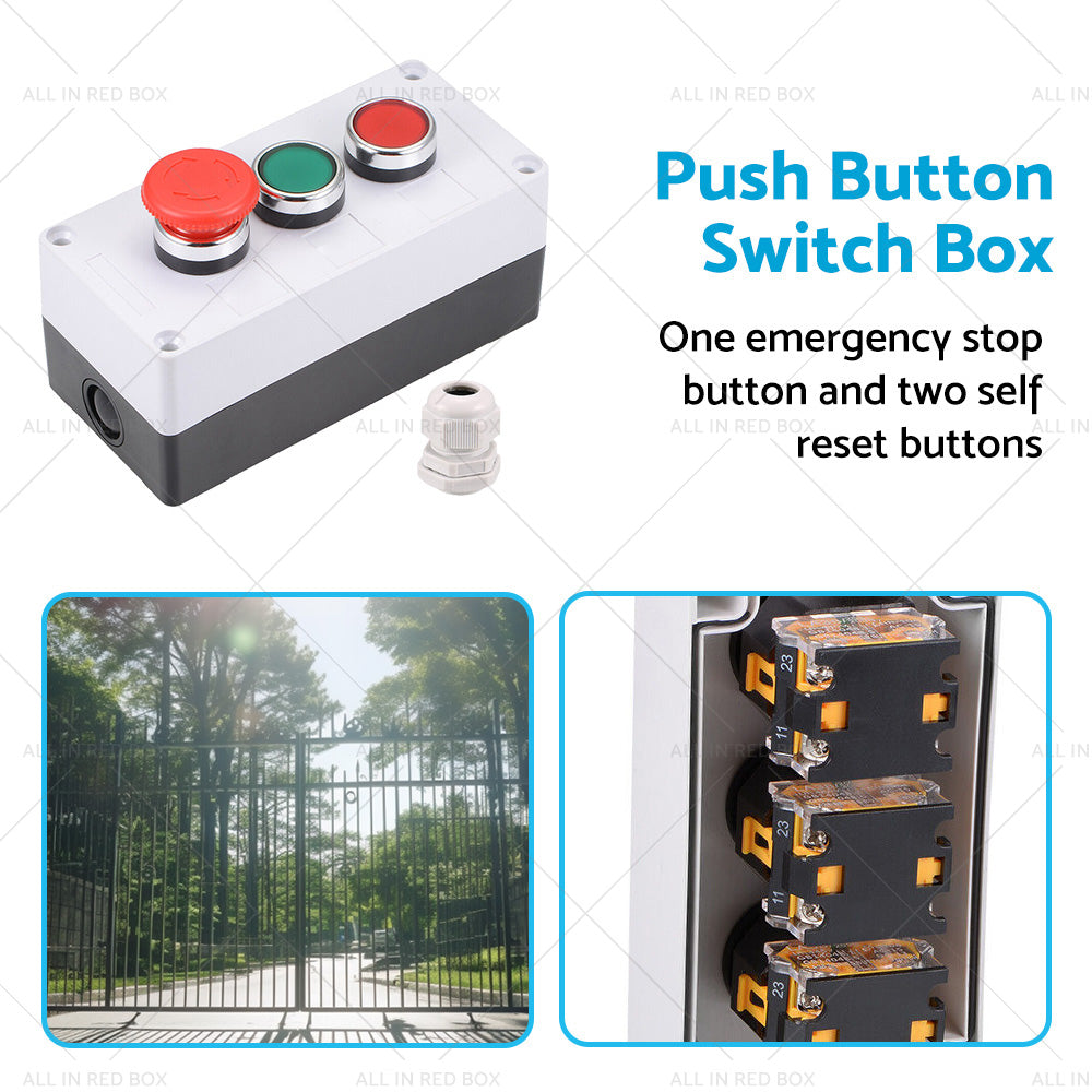 Push Button Switch Box Momentary NO NC Red Green Switches and Emergency Stop