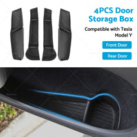 Suitable for Tesla Model Y 4PCS Front Rear Door Side Storage Box Tray Organizer