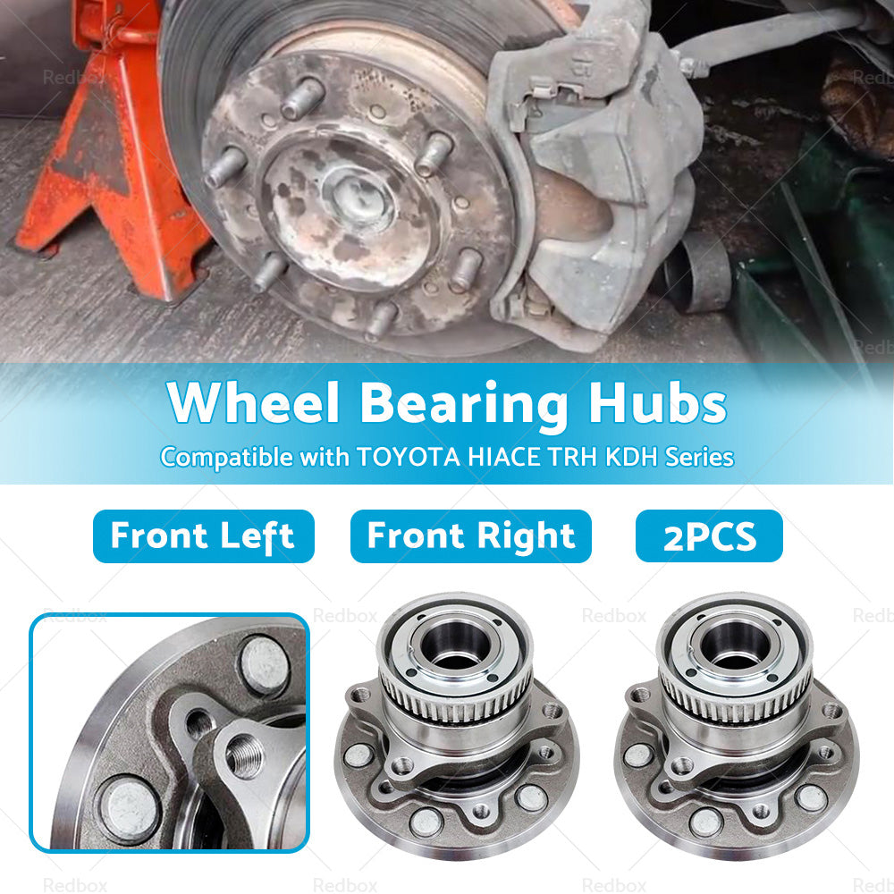 Pair Front Wheel Bearing Hubs Suitable For TOYOTA HIACE TRH KDH Series 05-on