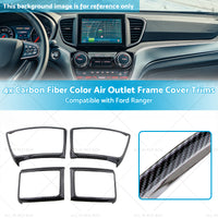 4x Carbon Fiber Color Air Outlet Frame Cover Trim Suitable for 15-22 Ford Ranger