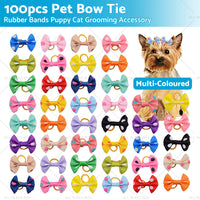 Up To 100PCS Pet Small Dog Hair Bows Rubber Bands Puppy Cat Grooming Accessory