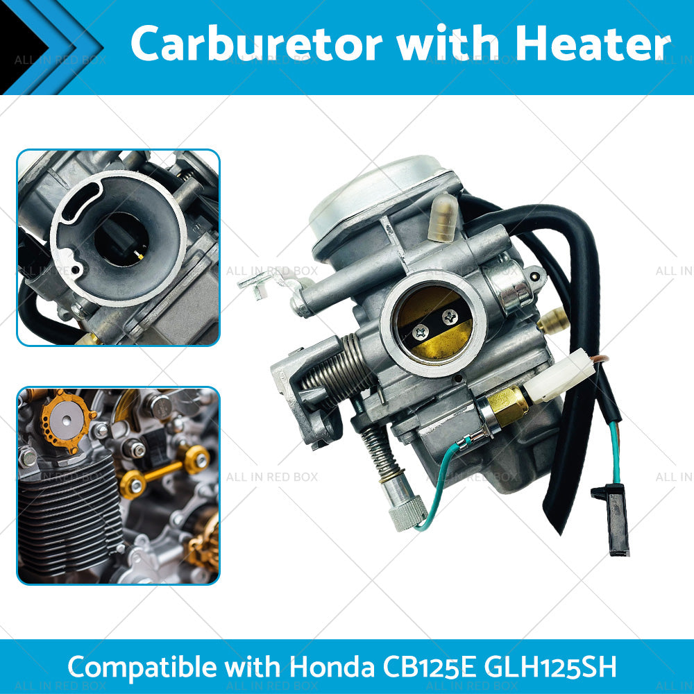 Motorcycle Carburetor with Heater Suitable for Honda CB125E CB125 E GLH125SH AU