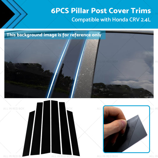 6PCS Black Window Trim Covers Suitable for 07-11 Honda CRV 2.4L