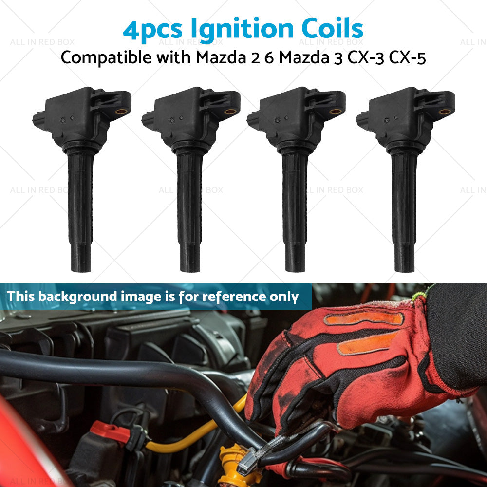 4x Ignition Coil Suitable for Mazda 2 6 Mazda 3 SP20 SP25 CX-3 CX-5 CX-9