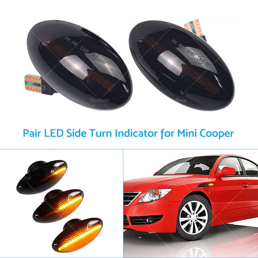 Pair LED Side Indicator Turn Signal Light Lamp For Mini Cooper JCW R50 R53 R52