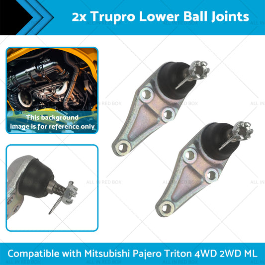 2x Trupro Lower Ball Joints Suitable for Mitsubishi Pajero Triton 4WD 2WD ML