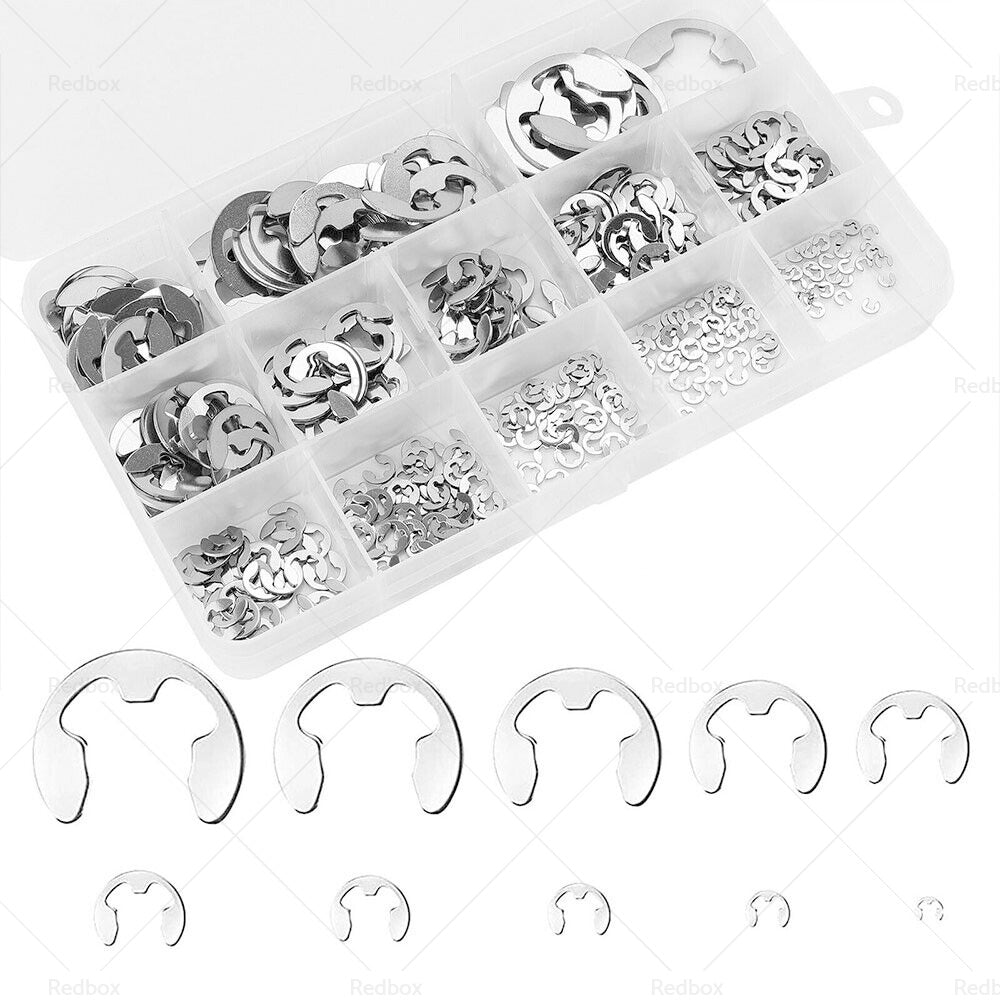 Stainless Steel E Clips C Circlip Kit Retaining Ring 400PCS Assorted M1. 5-M15mm