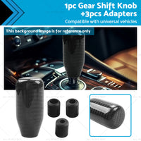 100percent Real Carbon Fiber Universal Car Gear Shift Knob Shifter with Adapter Black