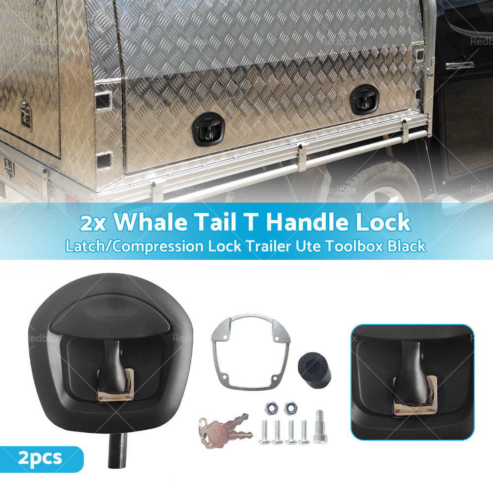 2pcs Whale Tail T Handle Lock Latch Compression Lock Ute Canopy Trailer Toolbox